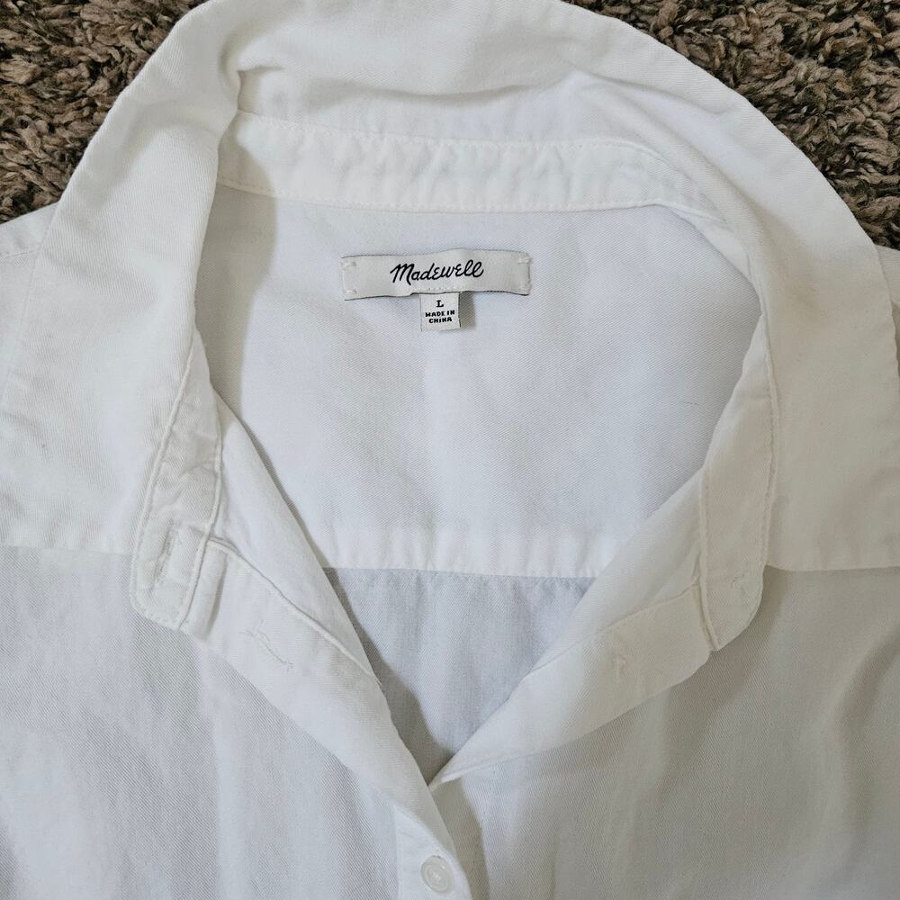 Madewell Drapey Oversized Boyshirt in Pure White Large - Picture 4 of 7